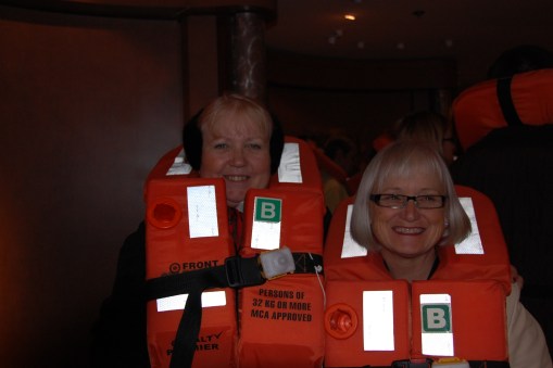 Lynda and Me at the lifeboat drill Lynda and Me at the lifeboat drill